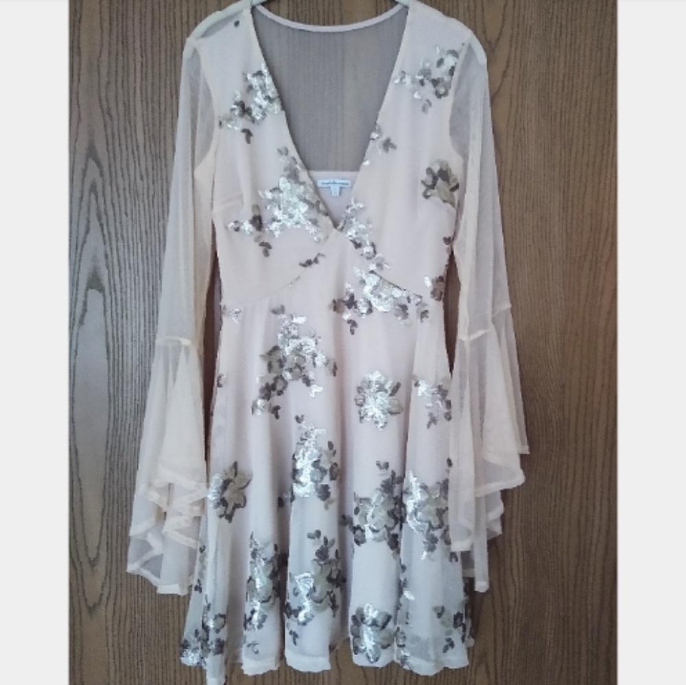 2/$25 Peach Dress with sequin detail